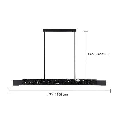 Modern Stone Linear LED Pendant Light for Kitchen Image - 12