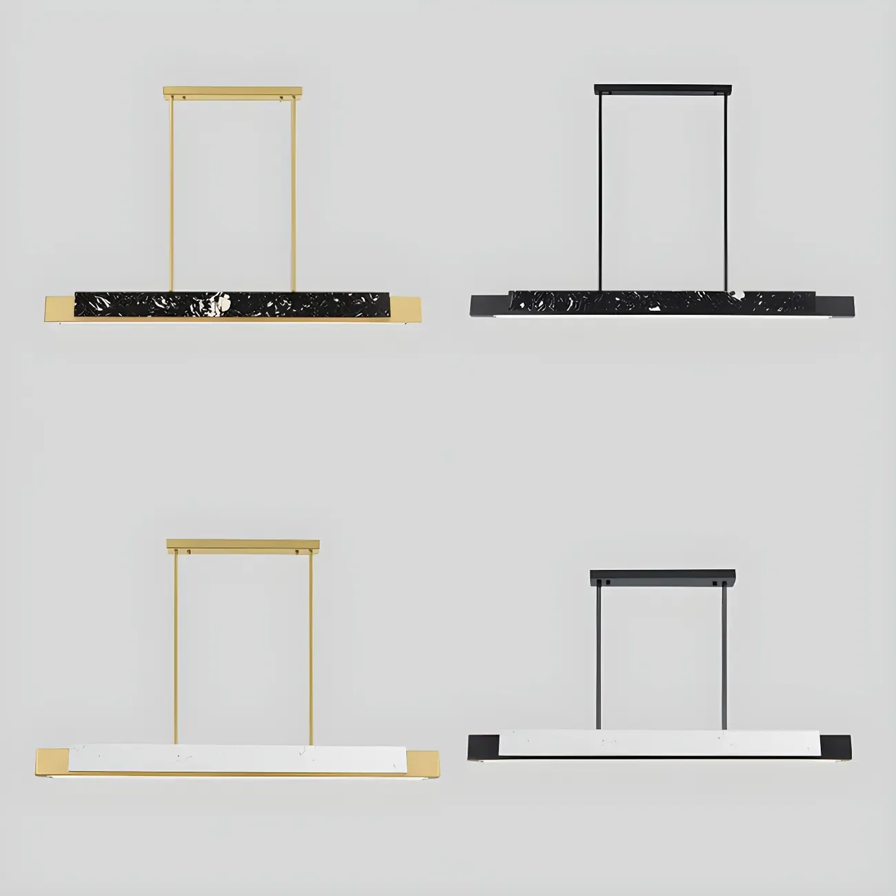 Modern Stone Linear LED Pendant Light for Kitchen Image - 14