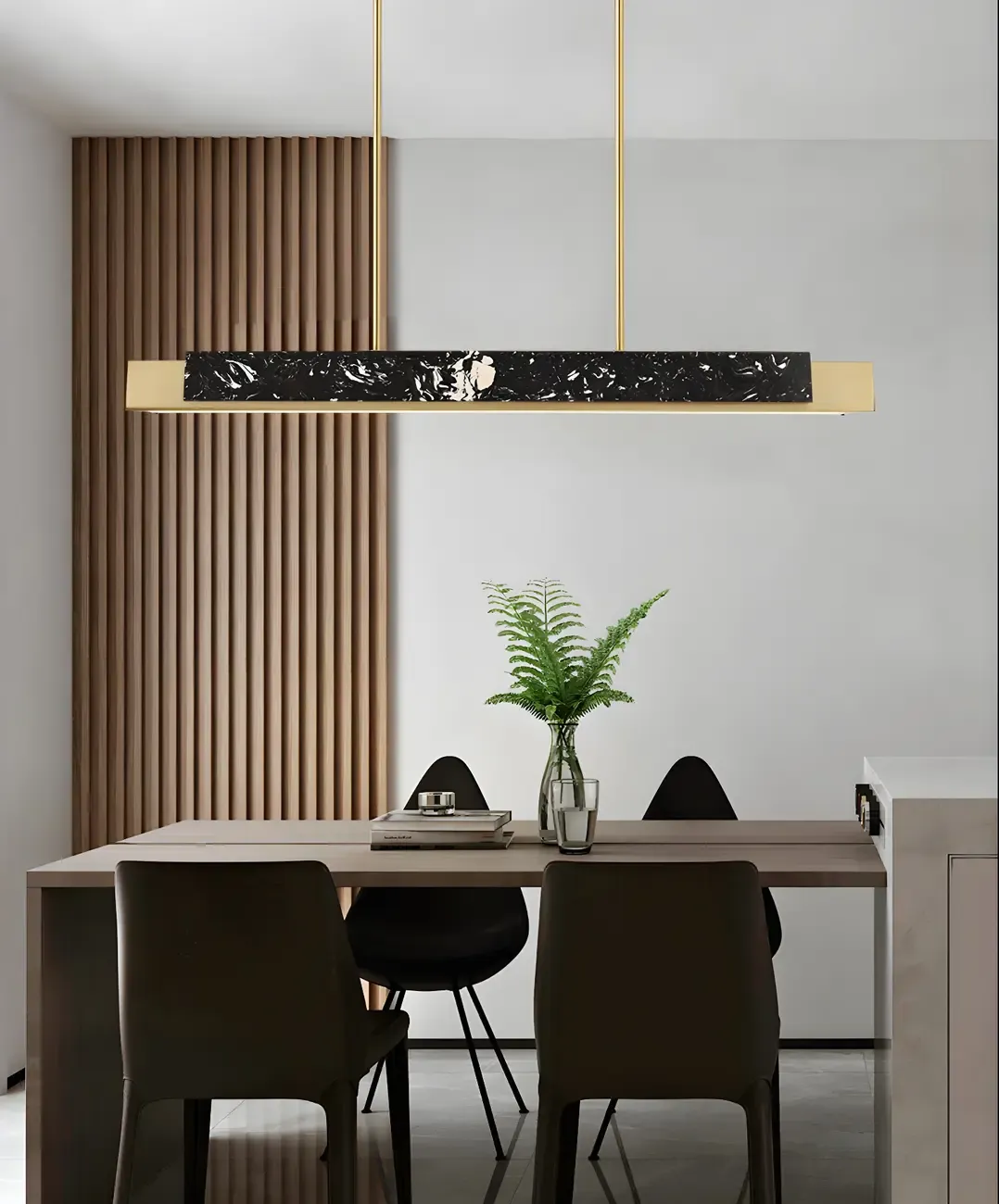 Modern Stone Linear LED Pendant Light for Kitchen Image - 17