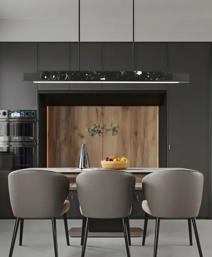 Modern Stone Linear LED Pendant Light for Kitchen Image - 21
