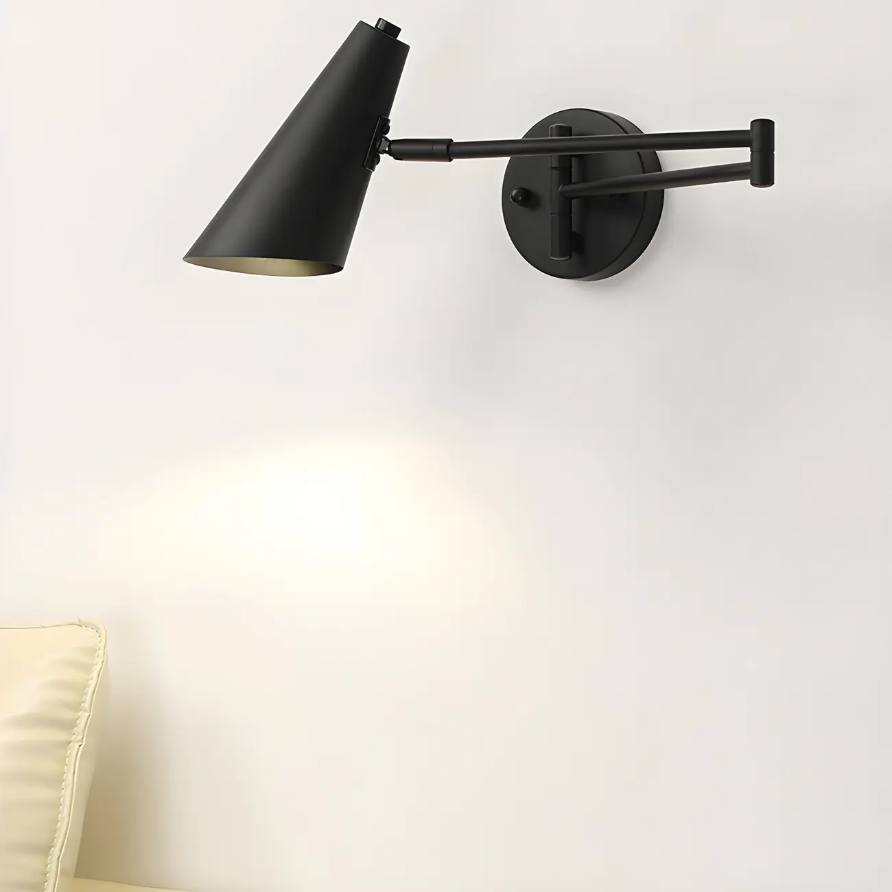 Modern Gold Simple Swing Arm Wall Light Image - 5 | homeyfad