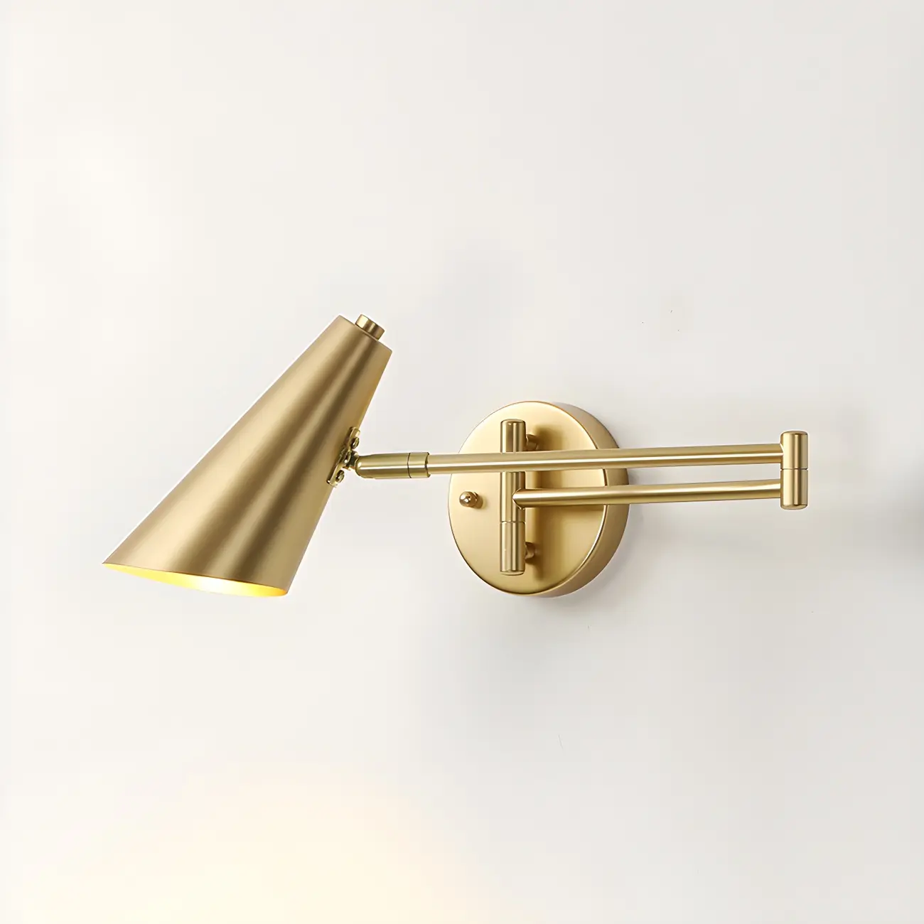 Modern Gold Simple Swing Arm Wall Light Image - 2 | homeyfad