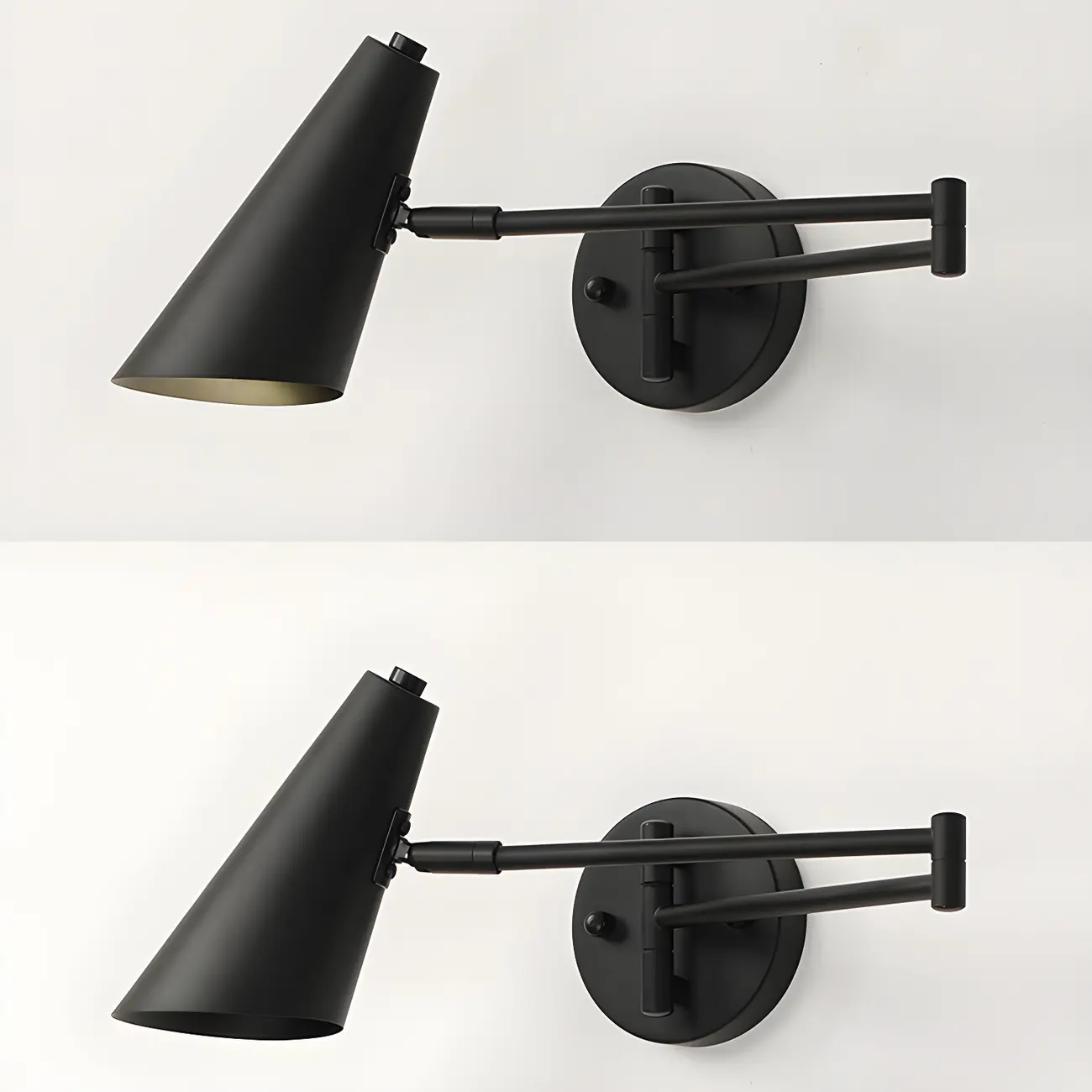 Modern Gold Simple Swing Arm Wall Light Image - 11 | homeyfad