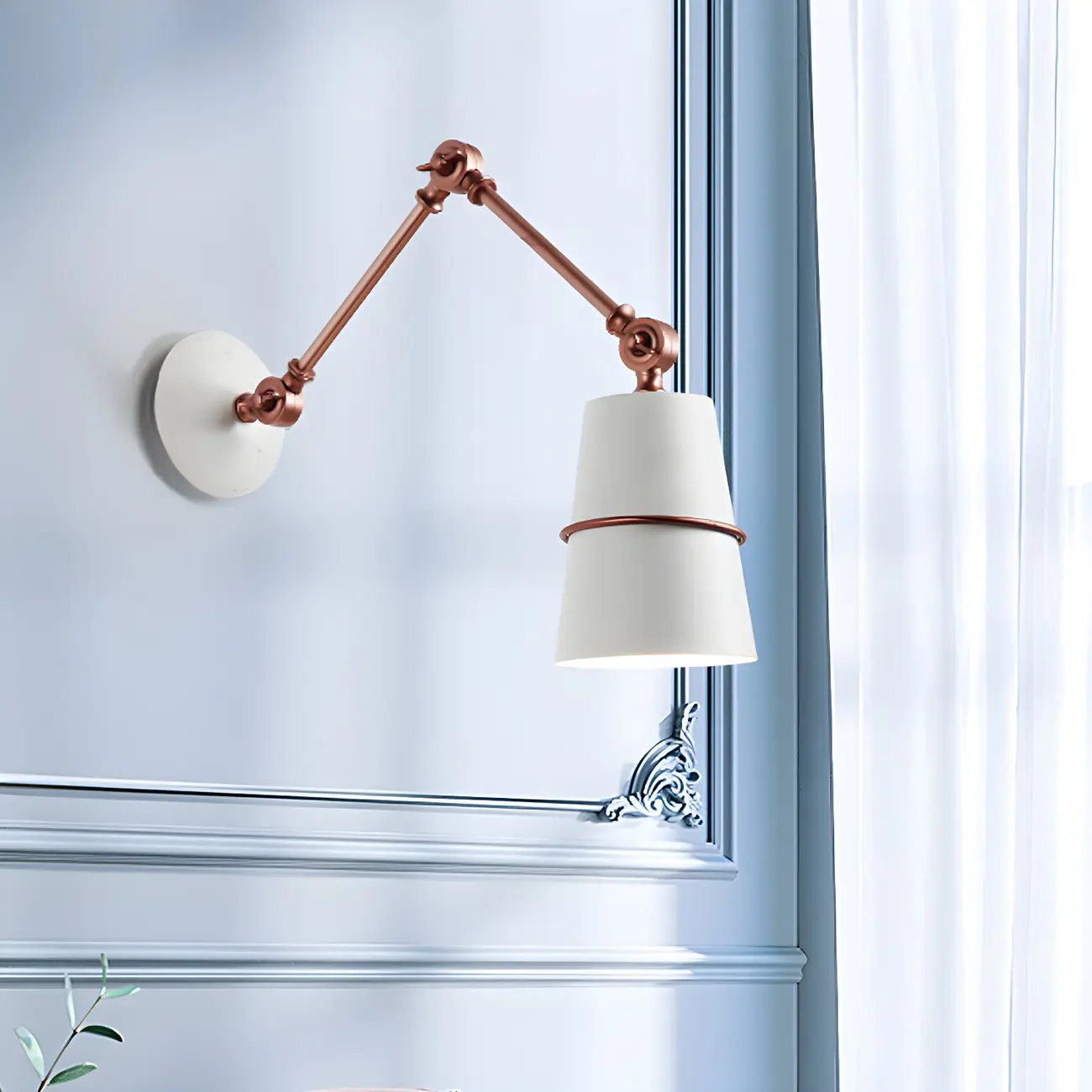  Metal Conical Black and Brass Swing Arm Wall Light Image - 5 | homeyfad