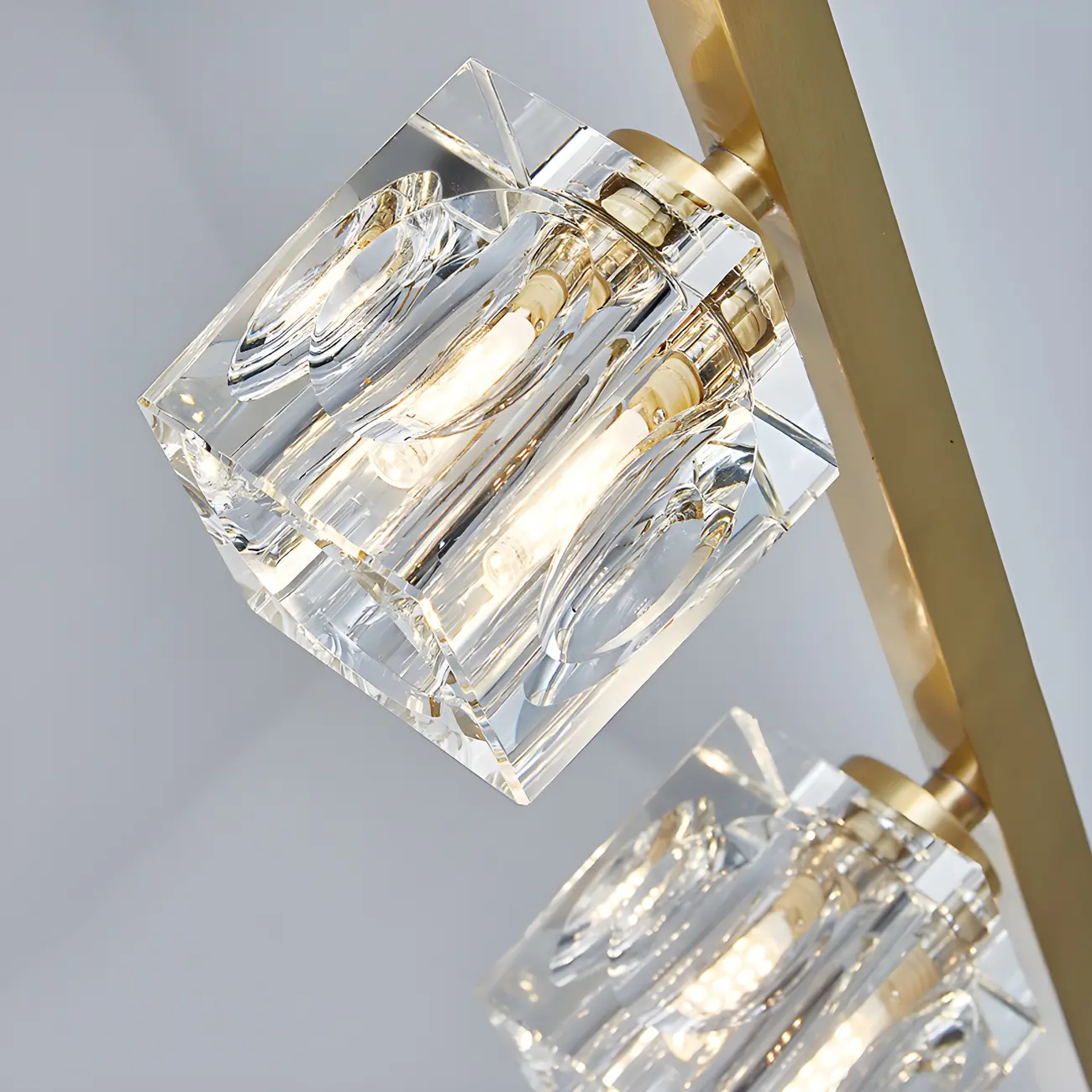 Geometric Gold Crystal Linear Island Pendant Light Image - 12 | homeyfad
