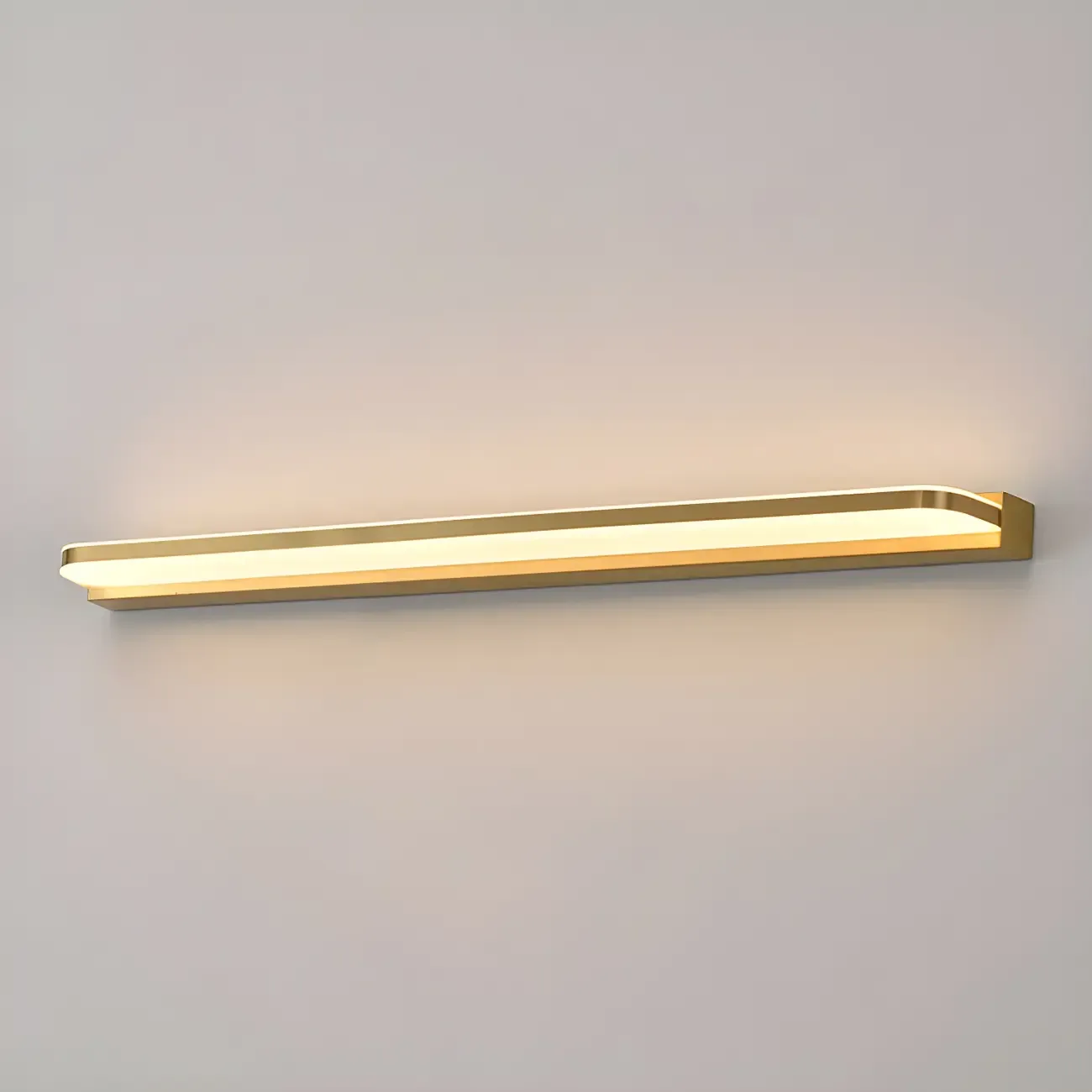 Modern Copper Linear Vanity Light with LED Bulbs for Bathroom Image - 3