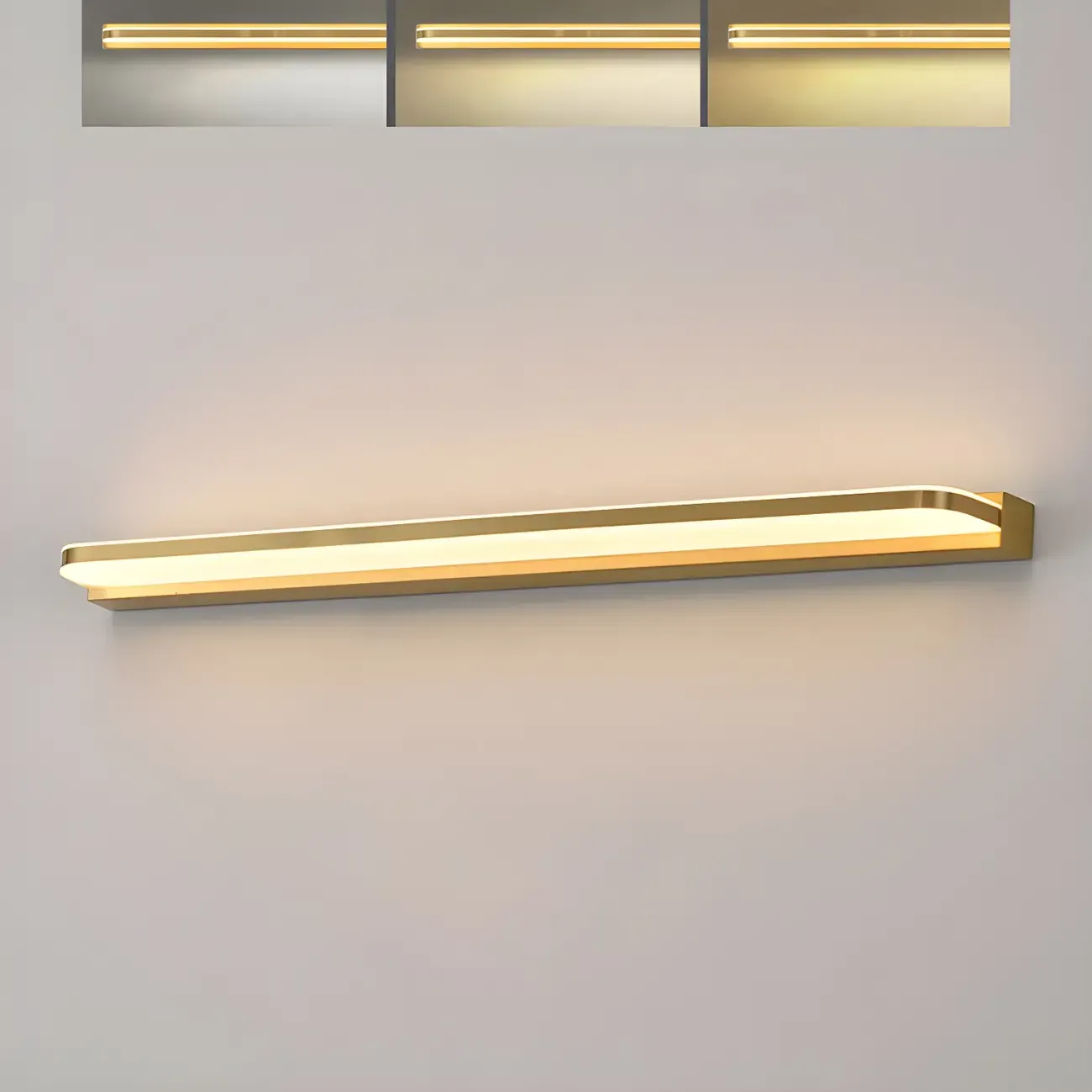 Modern Copper Linear Vanity Light with LED Bulbs for Bathroom - HomeyFad
