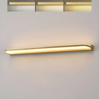 Modern Copper Linear Vanity Light with LED Bulbs for Bathroom Image - 4