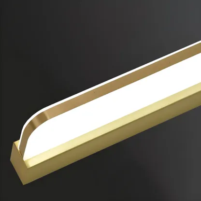 Modern Copper Linear Vanity Light with LED Bulbs for Bathroom Image - 5
