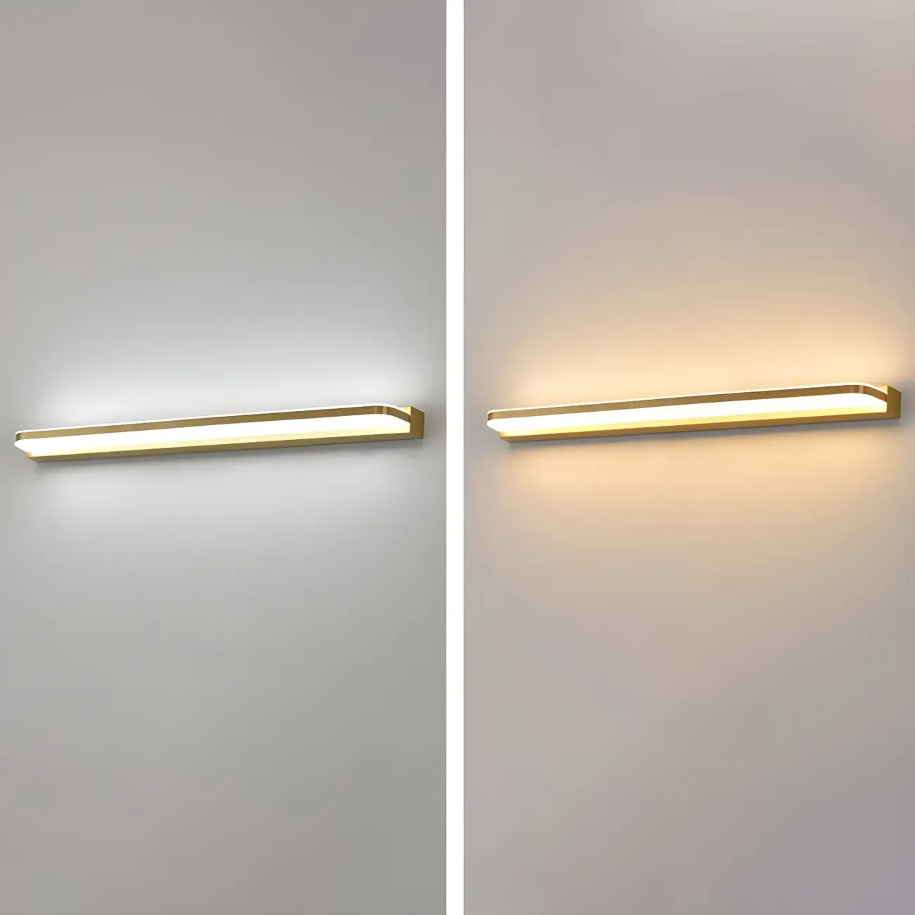 Modern Copper Linear Vanity Light with LED Bulbs for Bathroom Image - 11