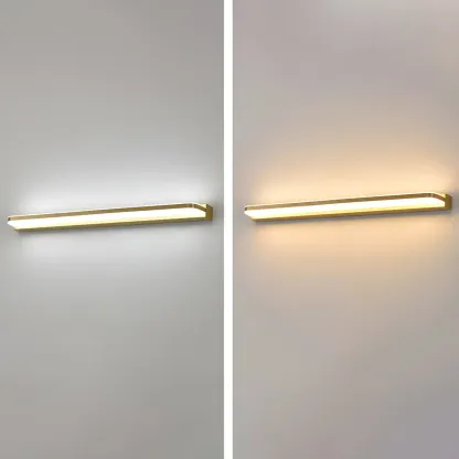 Modern Copper Linear Vanity Light with LED Bulbs for Bathroom Image - 11
