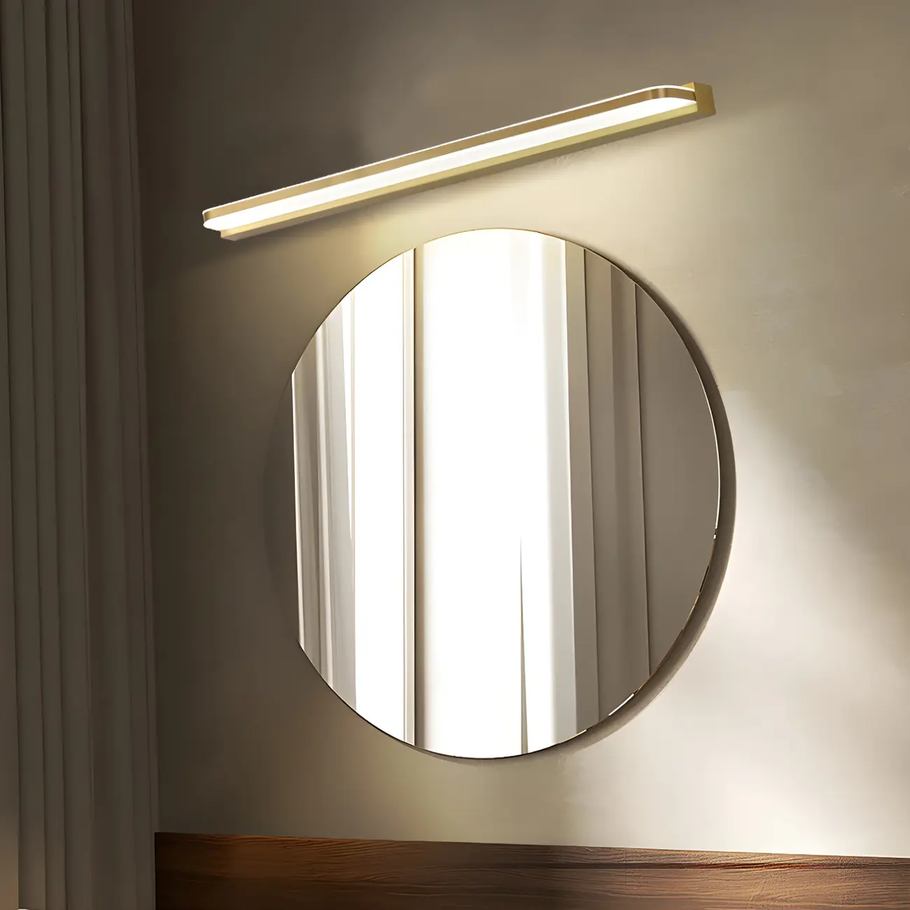 Modern Copper Linear Vanity Light with LED Bulbs for Bathroom Image - 18 | homeyfad