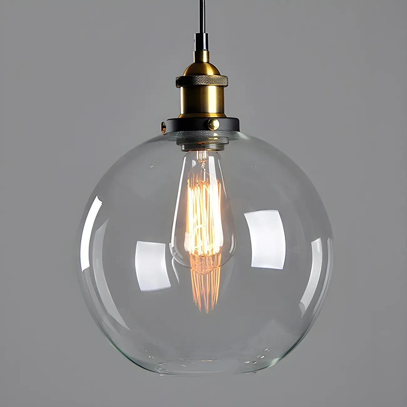 Industrial Geometric Stylish Clear Glass Kitchen Pendant Light