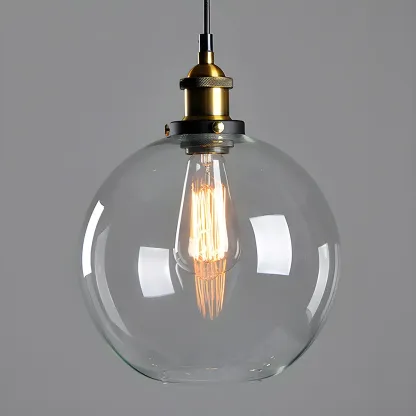Industrial Geometric Stylish Clear Glass Kitchen Pendant Light
