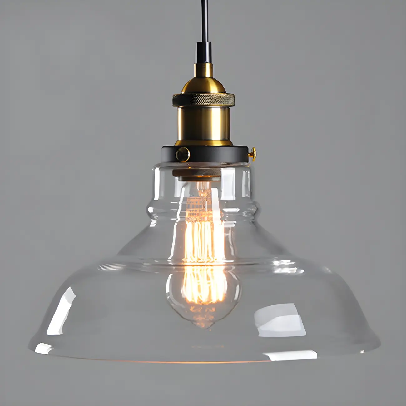 Industrial Geometric Stylish Clear Glass Kitchen Pendant Light | homeyfad
