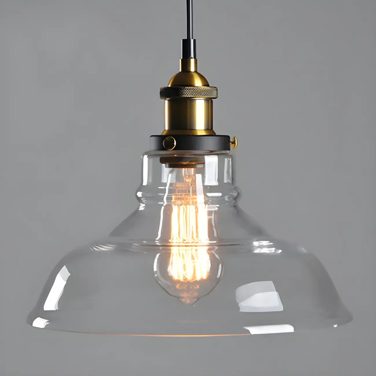 Industrial Geometric Stylish Clear Glass Kitchen Pendant Light