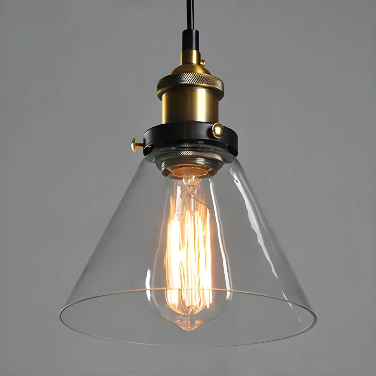 Industrial Geometric Stylish Clear Glass Kitchen Pendant Light