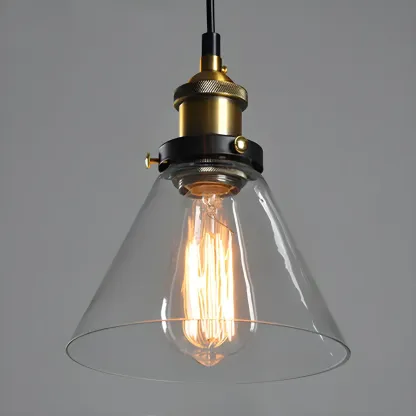 Industrial Geometric Stylish Clear Glass Kitchen Pendant Light