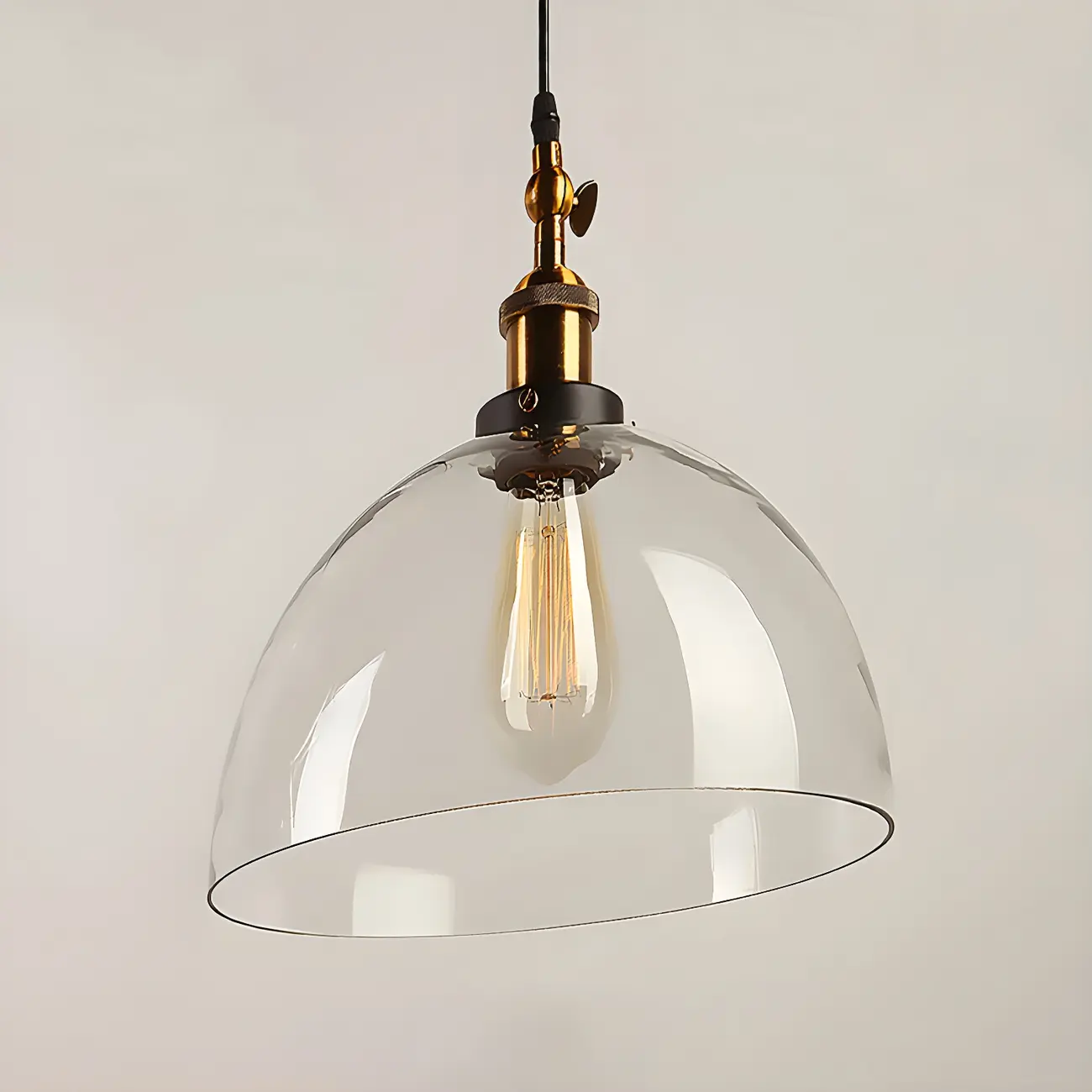 Industrial Geometric Stylish Clear Glass Kitchen Pendant Light | homeyfad