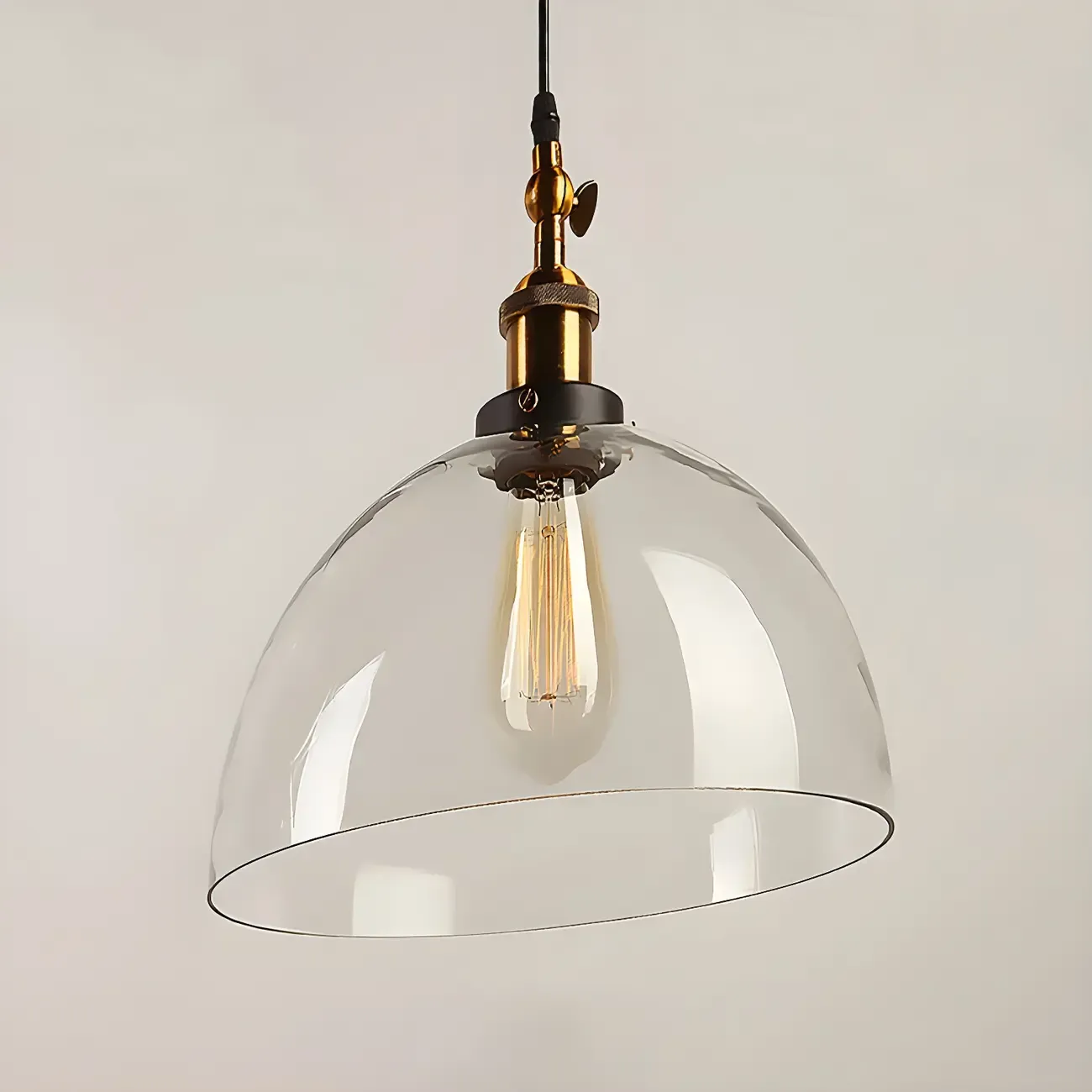 Industrial Geometric Stylish Clear Glass Kitchen Pendant Light