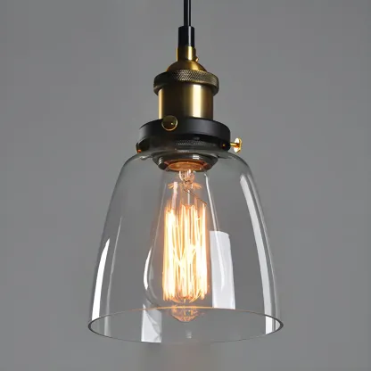 Industrial Geometric Stylish Clear Glass Kitchen Pendant Light