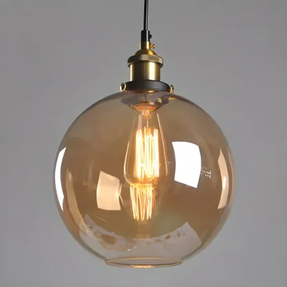 Industrial Geometric Stylish Clear Glass Kitchen Pendant Light
