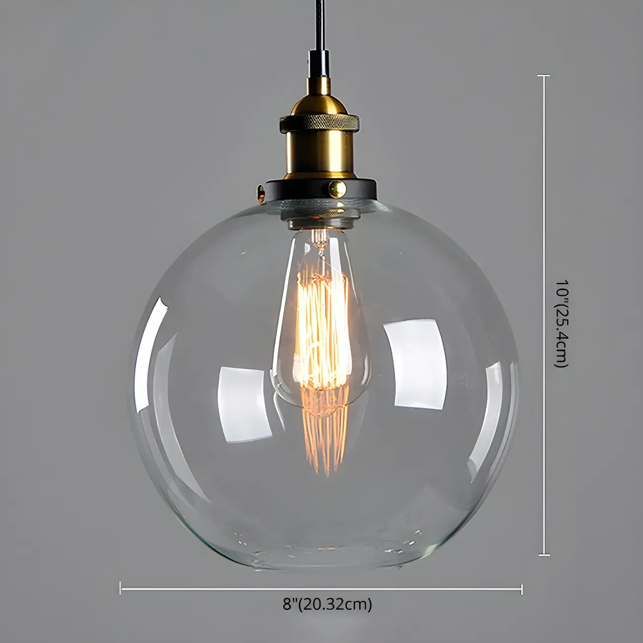 Industrial Geometric Stylish Clear Glass Kitchen Pendant Light