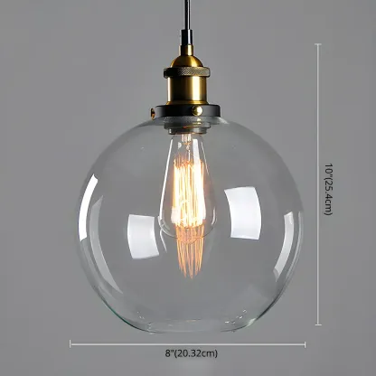 Industrial Geometric Stylish Clear Glass Kitchen Pendant Light