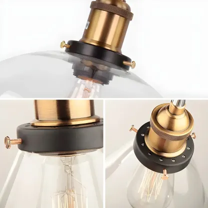 Industrial Geometric Stylish Clear Glass Kitchen Pendant Light