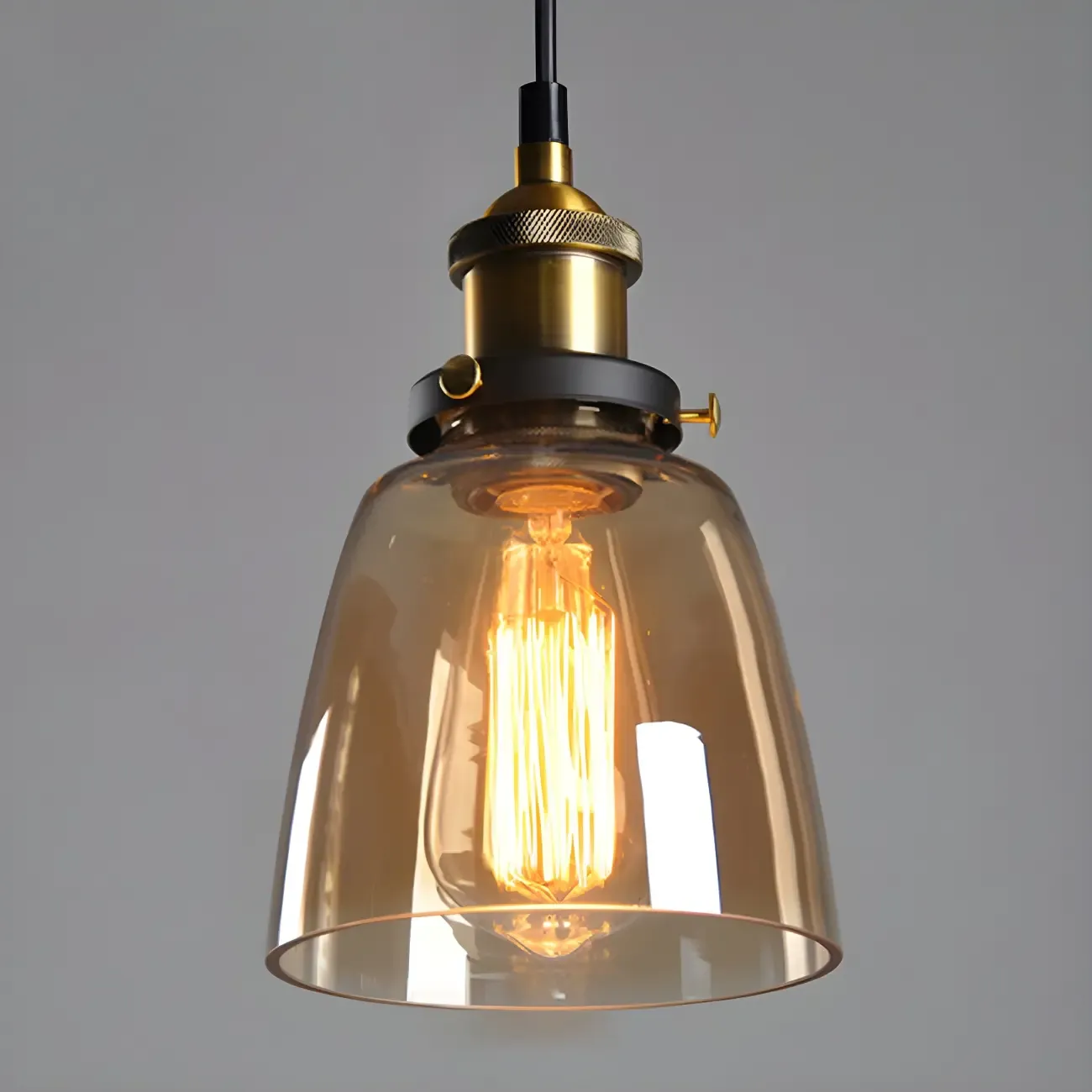 Industrial Geometric Stylish Clear Glass Kitchen Pendant Light