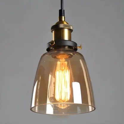 Industrial Geometric Stylish Clear Glass Kitchen Pendant Light