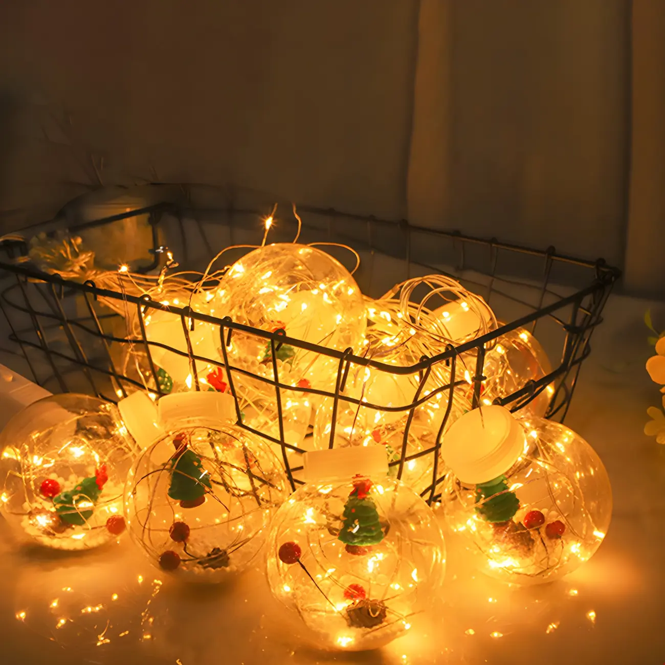 Nordic Wishing Ball Plastic 12-Light String Lamp Image - 4 | homeyfad