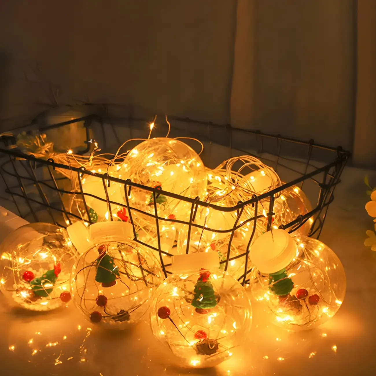 Nordic Wishing Ball Plastic 12-Light String Lamp Image - 4