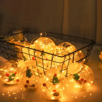 Nordic Wishing Ball Plastic 12-Light String Lamp Image - 4