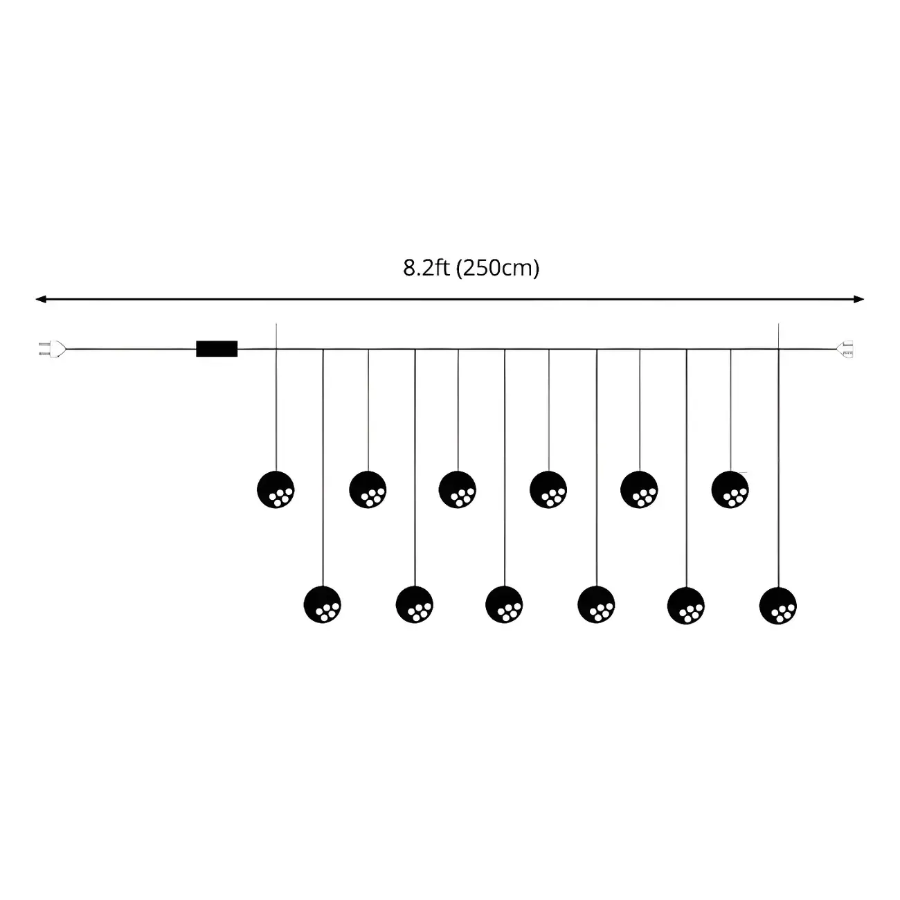 Nordic Wishing Ball Plastic 12-Light String Lamp Image - 6