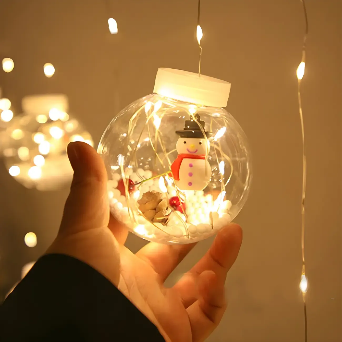 Nordic Wishing Ball Plastic 12-Light String Lamp Image - 7