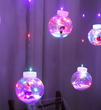 Nordic Wishing Ball Plastic 12-Light String Lamp Image - 10