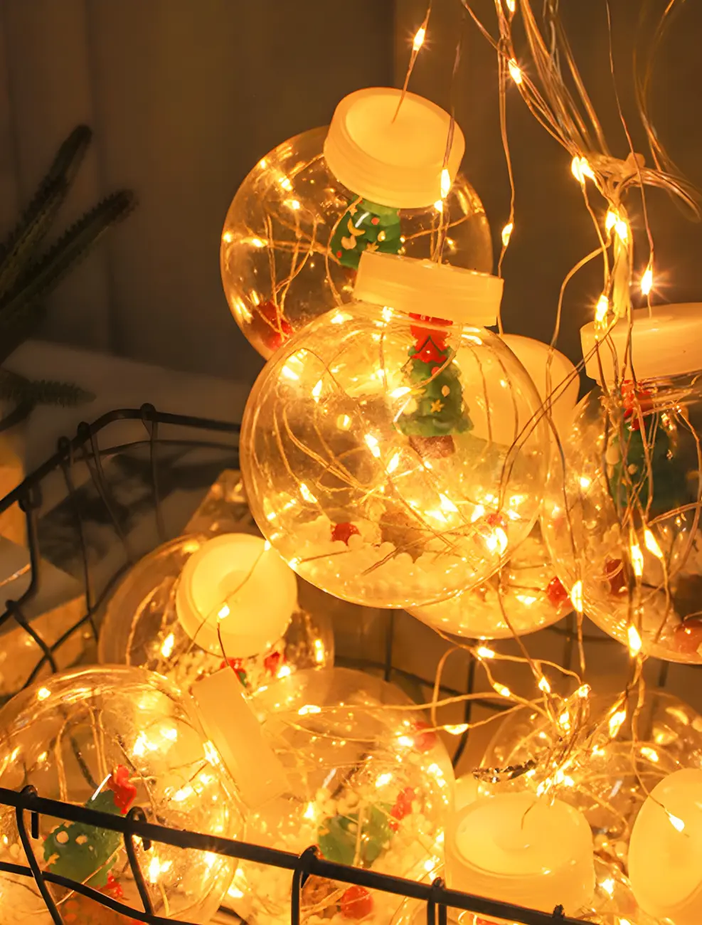 Nordic Wishing Ball Plastic 12-Light String Lamp Image - 14 | homeyfad