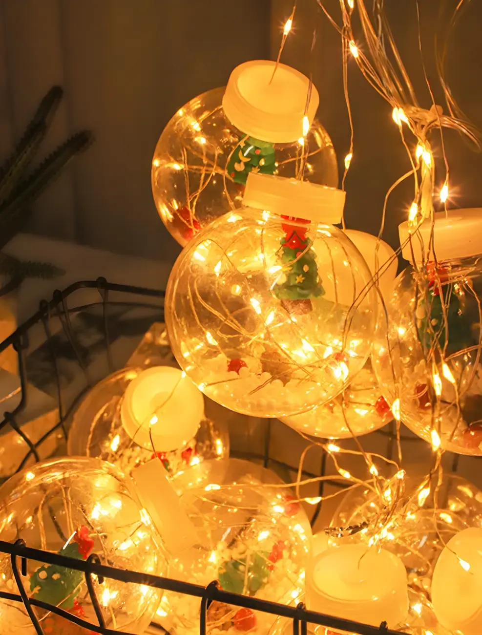 Nordic Wishing Ball Plastic 12-Light String Lamp Image - 14