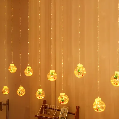 Nordic Wishing Ball Plastic 12-Light String Lamp Image - 15