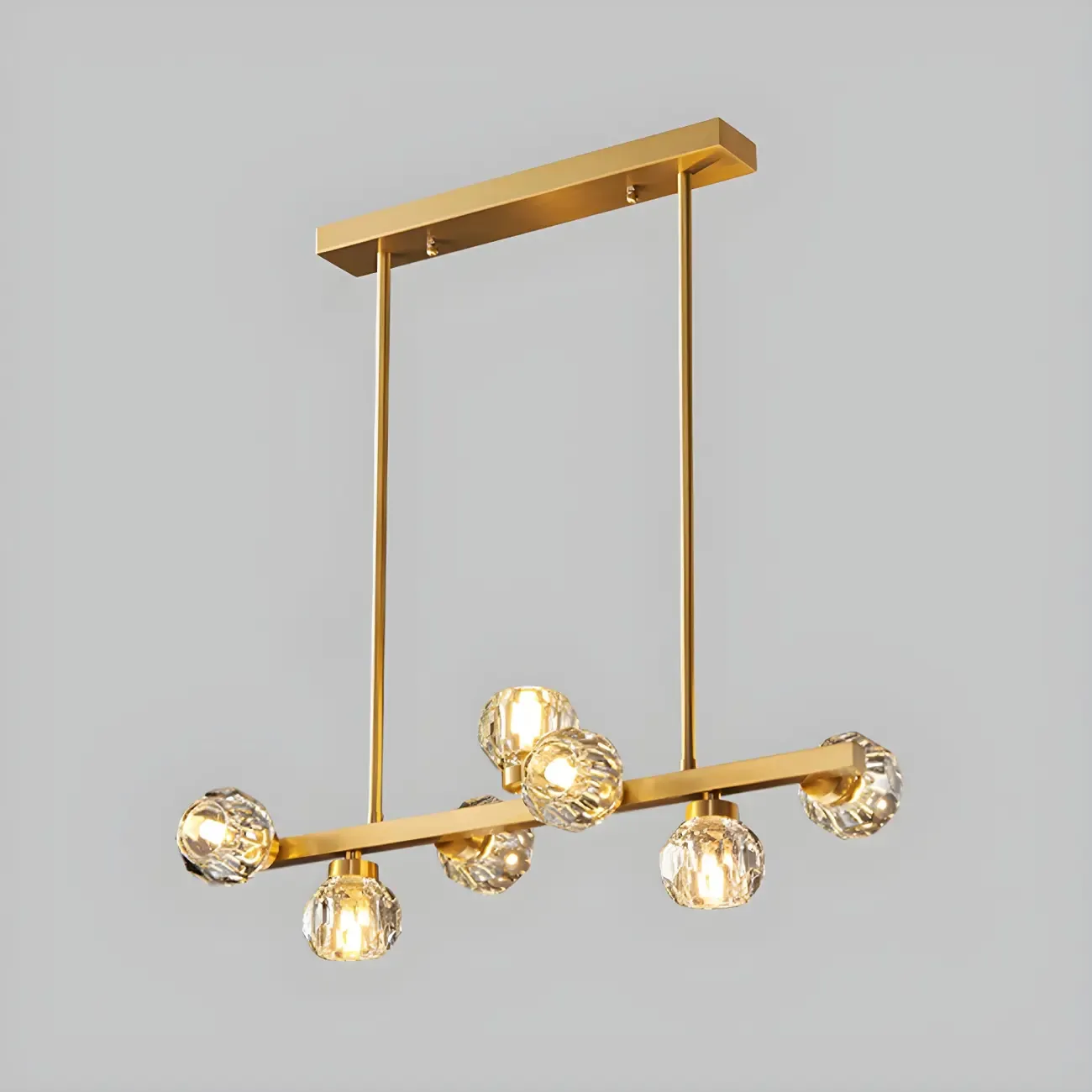 Modern Gold Crystal Chandelier for Kitchen Island Image - 3
