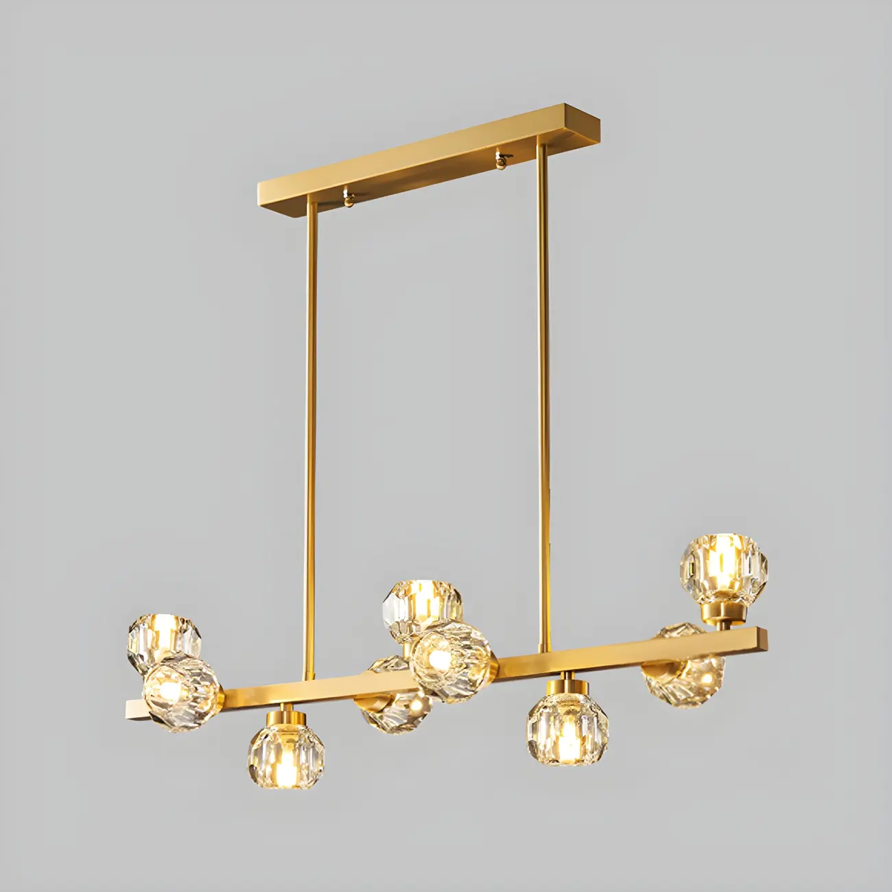 Modern Gold Crystal Chandelier for Kitchen Island Image - 4 | homeyfad