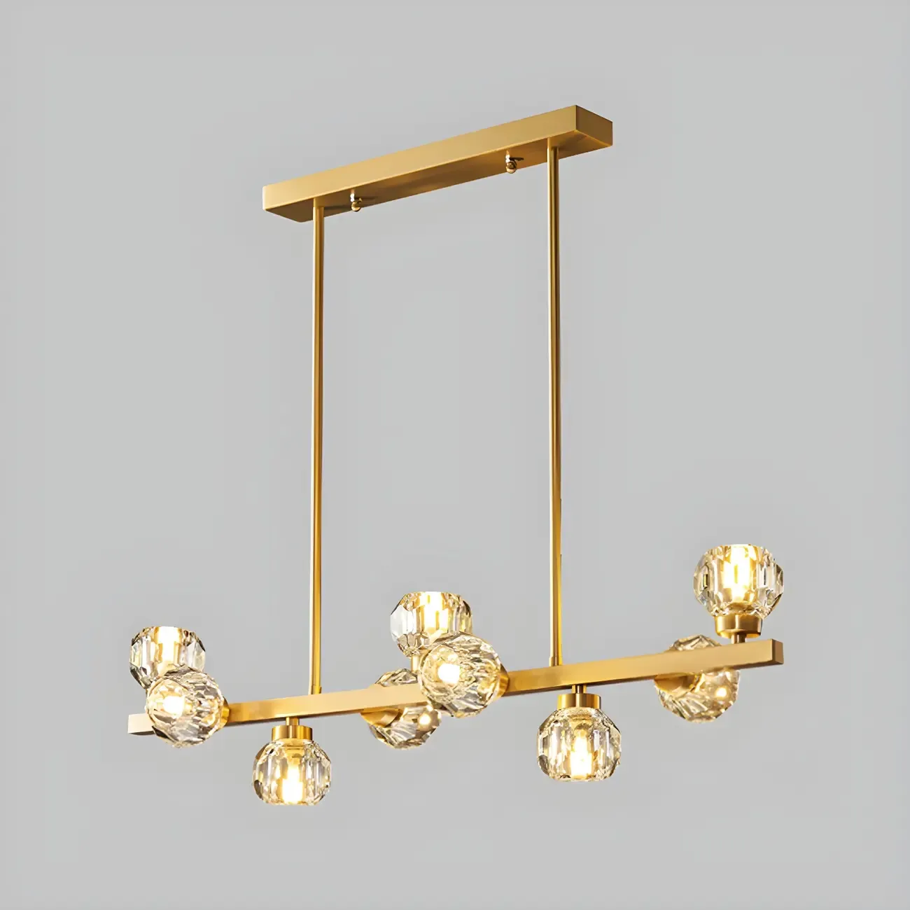 Modern Gold Crystal Chandelier for Kitchen Island Image - 4