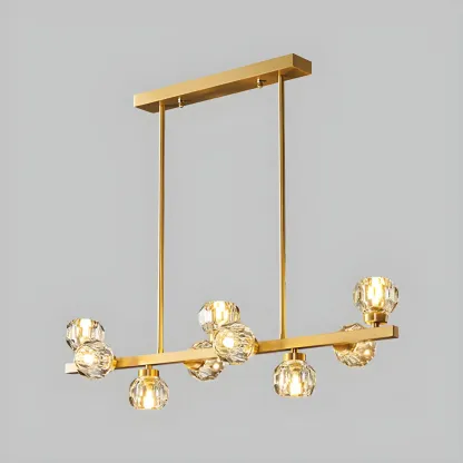 Modern Gold Crystal Chandelier for Kitchen Island Image - 4