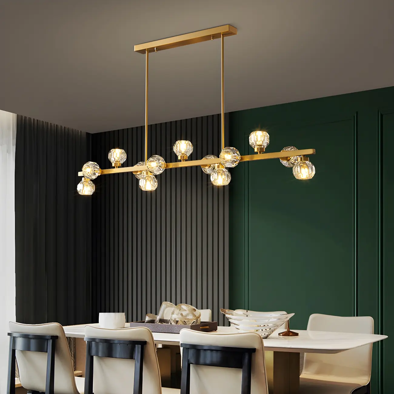 Modern Gold Crystal Chandelier for Kitchen Island Image - 2 | homeyfad