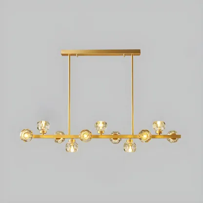 Modern Gold Crystal Chandelier for Kitchen Island Image - 5