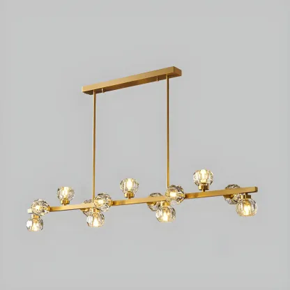 Modern Gold Crystal Chandelier for Kitchen Island Image - 7