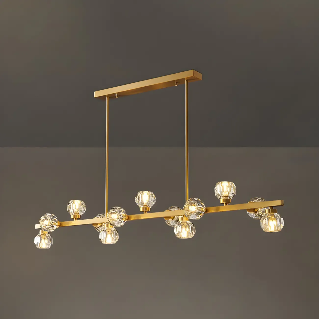 Modern Gold Crystal Chandelier for Kitchen Island Image - 9