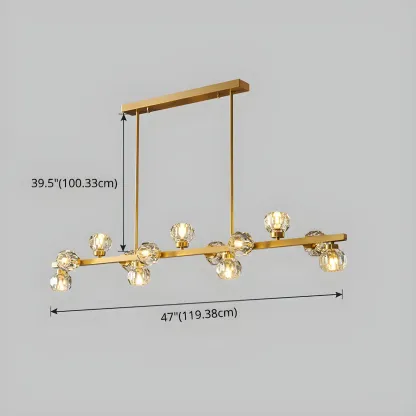 Modern Gold Crystal Chandelier for Kitchen Island Image - 10