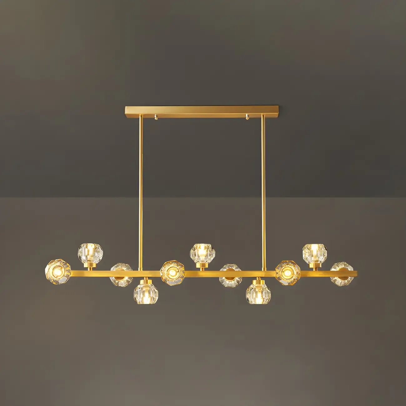 Modern Gold Crystal Chandelier for Kitchen Island Image - 11
